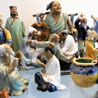 Group lot - Modern Chinese ceramic figures - Various classical Poses, etc, some pces marked to bases - Sold for $56 - 2018