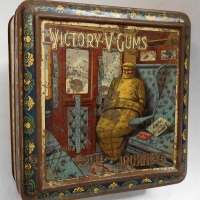 C1910 Victory V Gums tin  - For Cold Journeys - Sold for $43 - 2018