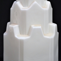 1920s Art Deco stepped geometric milk glass light shade - Sold for $323 - 2018
