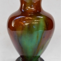 1930's MCHUGH Australian Pottery VASE - Brown w Green Highlights, inclised mark to base - 14cm H - Sold for $50 - 2018
