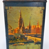 1934 Tea canister tin Celebrating the Centenary of Melbourne with Governor Lord Huntingfield by Willow - Sold for $31 - 2018