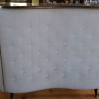 1960s Serpentine bar with Vinyl padding chrome trim & folding ends - Sold for $62 - 2018