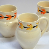 3 x Pces vintage Australian Pottery - Martin Boyd hand painted handled vase - Sold for $25 - 2018