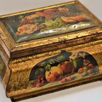 Large Dainty Dinah Fruit Bon Bons tin with fruit casket decoration by George W Horner - Sold for $62 - 2018