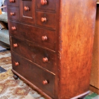 Victorian cedar 8 drawer chest on bun feet - Sold for $199 - 2018