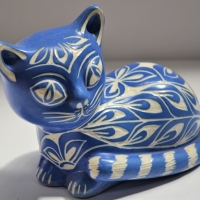 Vintage Chilean pottery Cat by Pabalo Zaval Chile - Sold for $27 - 2018