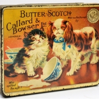 1930s Callard & Bowser Butterscotch tin Who spilt the milk - Sold for $50 - 2018