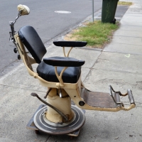 1930s Cast iron and leather adjustable dentists chair - Sold for $323 - 2018