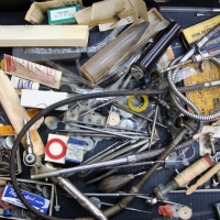 Box of Vintage dental tools and acessories including Syrringe, pliers, picks etc - Sold for $35 - 2018