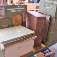 Group of Bee Keeping boxes and display board of tools etc - Sold for $43 - 2018