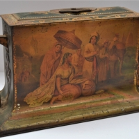 Large John Buchanan & Bros Glasgow Art Nouveau biscuit tin with Indian scenes - Sold for $81 - 2018