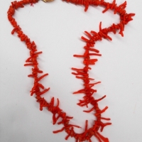 Natural coral necklaces with gild clasp - Sold for $25 - 2018