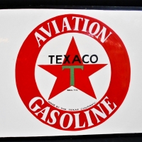 Pro sign written metal Texaco Aviation Gasoline sign - Sold for $50 - 2018