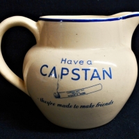 Vintage CAPSTAN Cigarette Advertising Water Jug - Have a Capstan, They're made to make friends - made by Bovey Pottery - Sold for $81 - 2018