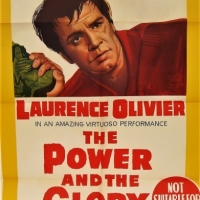 Large Vintage 1 Sheet Movie Poster - THE POWER & THE GLORY Starring Laurence Olivier, George C Scott, Julie Harris, etc - Pub by WSchey Poster Co - Sold for $37 - 2018
