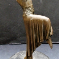 Reproduction bronze Chiparus figure on marble base - Art Deco Dancer - approx h 245cm - Sold for $161 - 2018