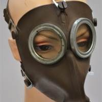 c1938 Belgium rubber gas mask with bakelite fittings - Sold for $31 - 2018