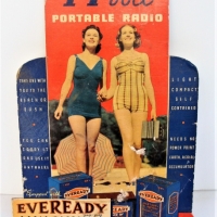 1950s Eveready cardboard advertising pos sign for Eveready Radio Batteries - 30x40cms - Sold for $68 - 2018