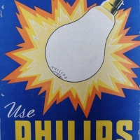 1950s Philips cardboard  advertising sign - 49 x 40cms - Sold for $43 - 2018