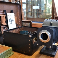 C1920s Johnson's Model 12 Optiscope Magic Lantern in original case with instructions - Sold for $174 - 2018