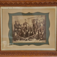 Framed Victorian B+W Photograph of Uniformed men with Bugles - Sold for $75 - 2018