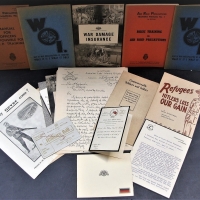 Group of Military ephemera including death notifications, brochures, air raid manuals etc - Sold for $37 - 2018
