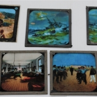 Group of c1900 magic lantern slides, Military and shipwreck scenes - Sold for $35 - 2018