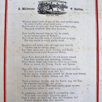 Printed poem ' The Great Football Match'  dated July 14th, 1888 by Jos B Hudson, South Melbourne celebrating the win over Carlton football Club - Sold for $447 - 2018