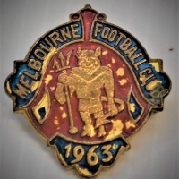 1963 VFL Melbourne Football Club Badge - Sold for $62 - 2018