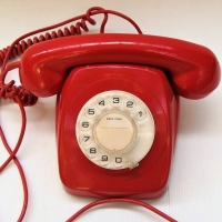 1967 STC Red Rotary dial telephone - Sold for $50 - 2018