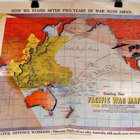 2 x 1943  Sunday Sun Pacific War maps - How we stand After Two years of  war with Japan - Sold for $56 - 2018