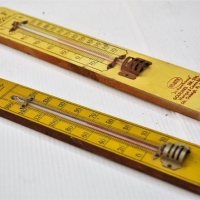 2 x Vintage Thermometers   including Atlantic oil service station - Sold for $37 - 2018
