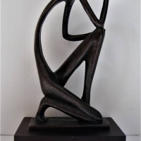Contemporary bronze thinker figure - 17cm tall - Sold for $37 - 2018