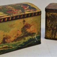 2 xTins including c1910 tin with Colonial Armies, Kitchener and Jellico - Sold for $31 - 2018