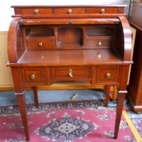 Reproduction Sheraton style burr Walnut secretaire - Sold for $25 - 2018