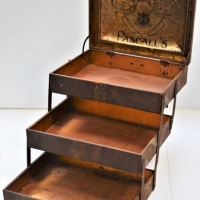 C1900 Pascall shop display tin with 3 level cantilever trays and embossed Art Nouveau design - Sold for $62 - 2018