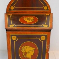 John Buchanan & Bros Wall mounted wooden box tin with Classical scenes - Sold for $25 - 2018