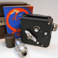 Vintage PATHE 95mm Movie Camera - Type 'H' - in Fitted case w spare Lenses, etc - Sold for $37 - 2018