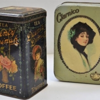 2 Tins with pretty ladies - Dainty Dinah toffee and Clarinco chocolates - Sold for $31 - 2018