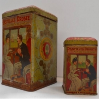 2 x C1930s Droste Dutch Cacao tins with Nun and Train carriage scene - Sold for $31 - 2018