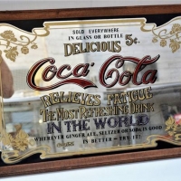 2 x Vintage Coca-Cola Advertising mirrors Relieves Fatigue and The most refreshing drink in the world - Sold for $25 - 2018