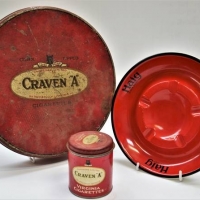 3 Items 2 Craven A tins and Haig's whisky ashtray - Sold for $35 - 2018