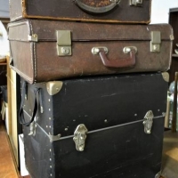 3 x Vintage suitcases and coffee table - Sold for $43 - 2018