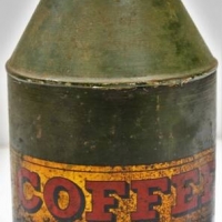 C1900 Coffee canister with gilt border and fitted lid - Sold for $50 - 2018