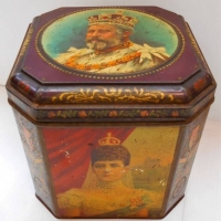 C1920s Coleman Mustard royalty  tin with lid featuring  King Edward VII - Sold for $68 - 2018