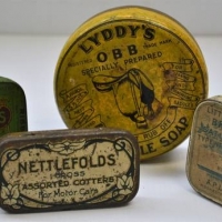 Group of tins including Typewriter ribbons tins and Nettlefolds Cotters for Motor cars - Sold for $25 - 2018