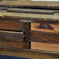 Large American Oak National Cash register 6 drawer base - Sold for $56 - 2018