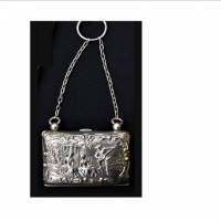 Sterling Silver chatelaine purse with embossed classical  scenes - hmarked Birmingham 1905 - Sold for $124 - 2018