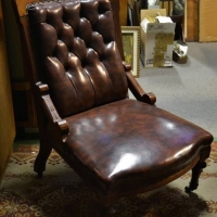 Edwardian gents chair on coasters - Sold for $87 - 2018