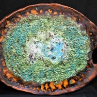 Large 1960s Beck Australian pottery platter with FAT LAVA glaze signed to base - Sold for $99 - 2018